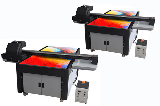 طابعة UV ذات 2 رؤوس طباعة ذات شكل واسع مع حبر UV LED